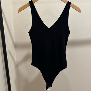 American Eagle Outfitters Black Ribbed Bodysuit